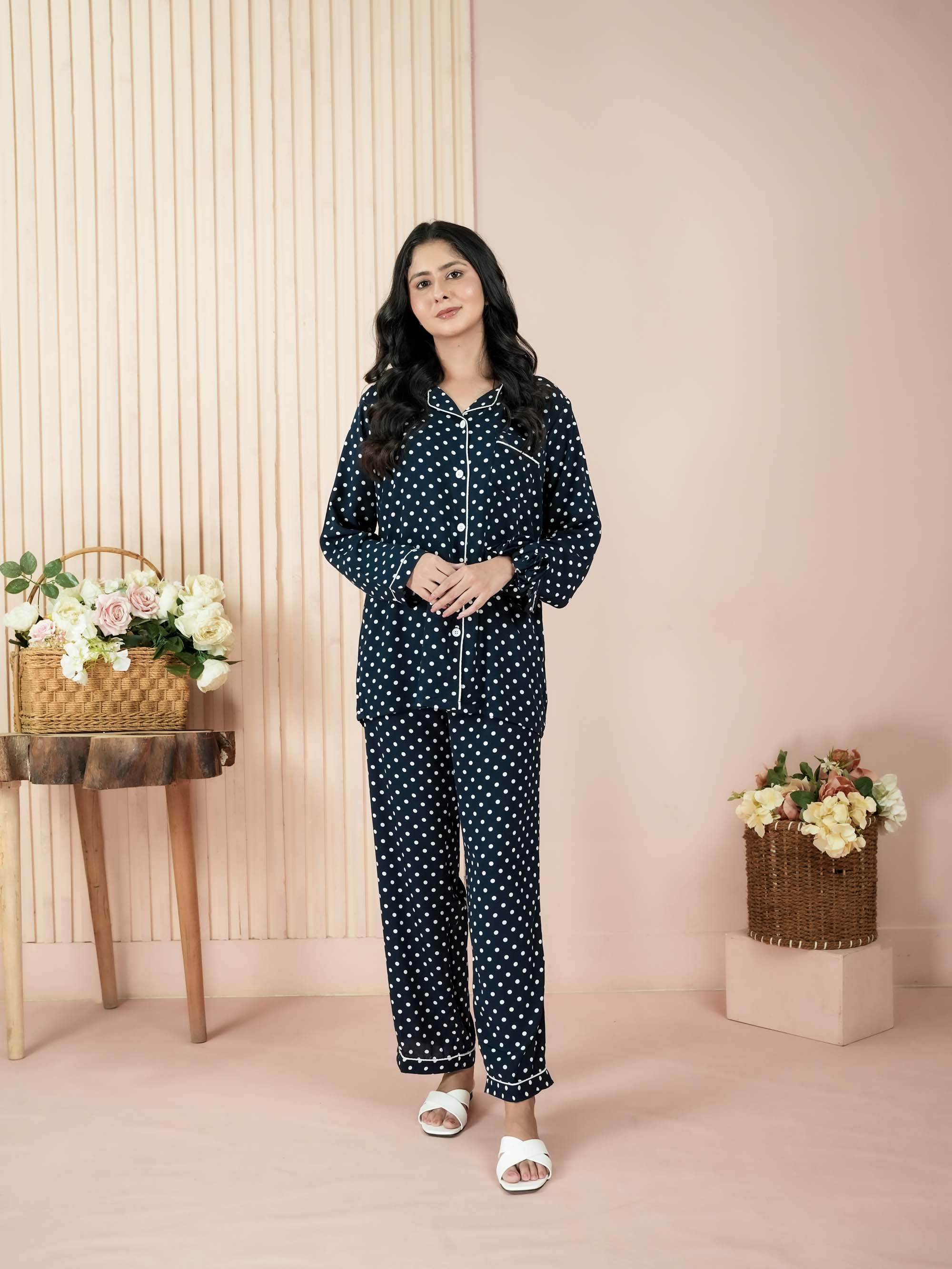 Midnight Dot Elegance PJ set