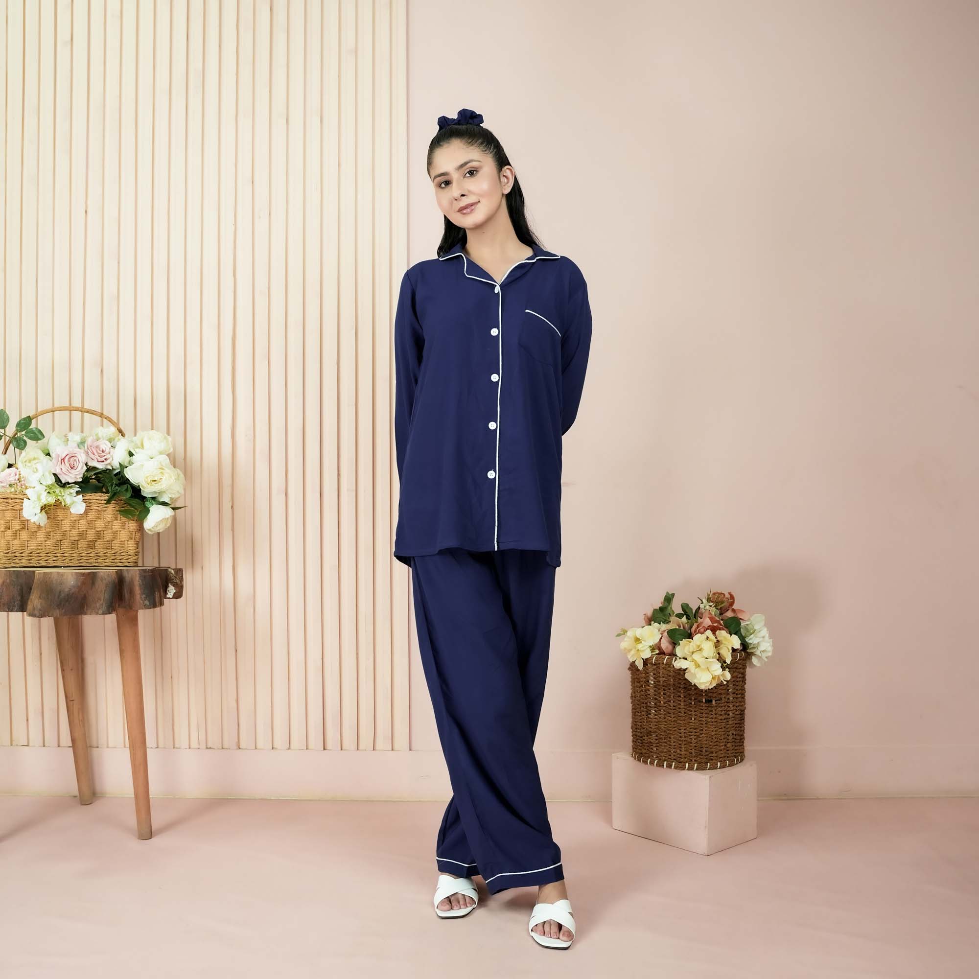 Solid Navy Blue PJ set