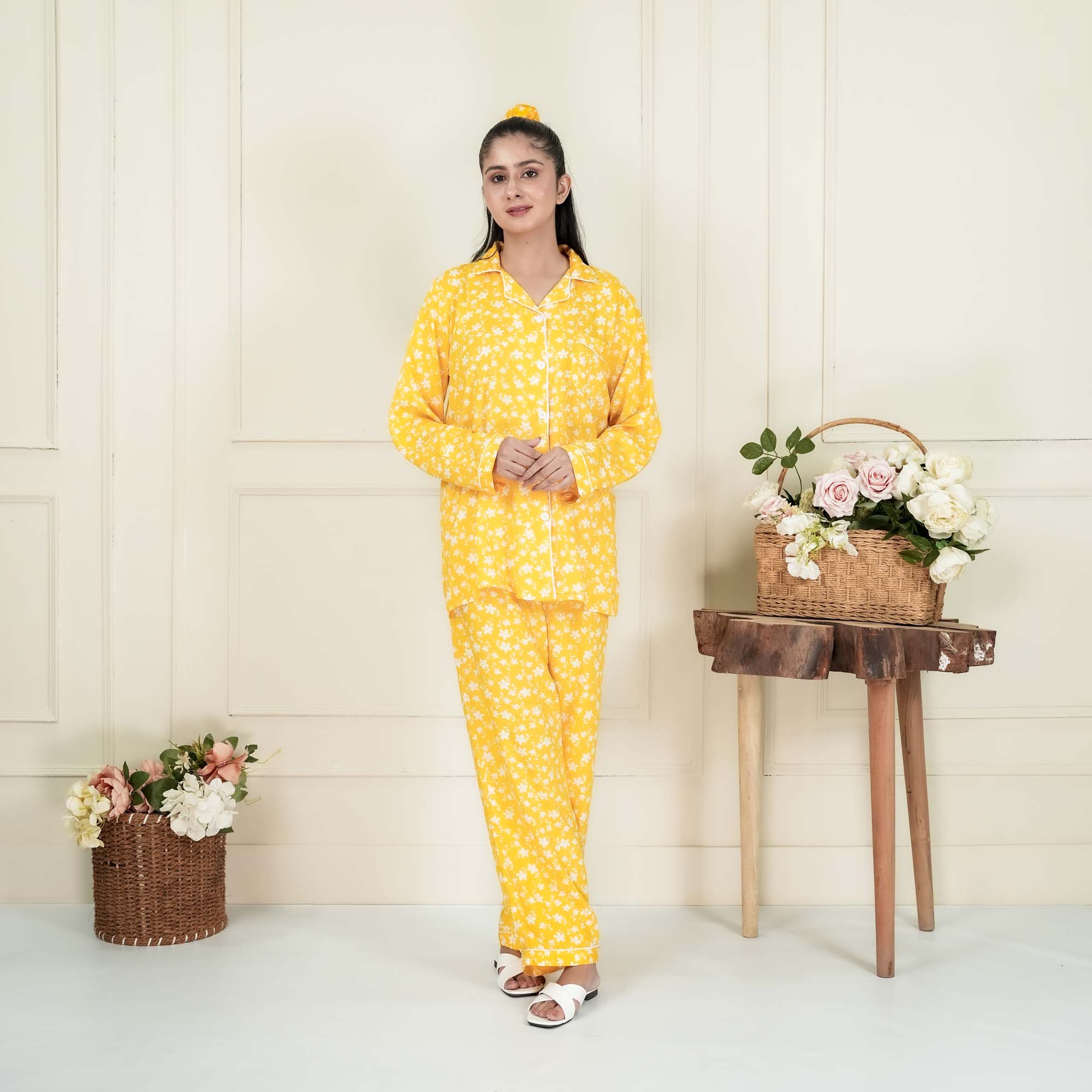 Yellow Floral PJ set