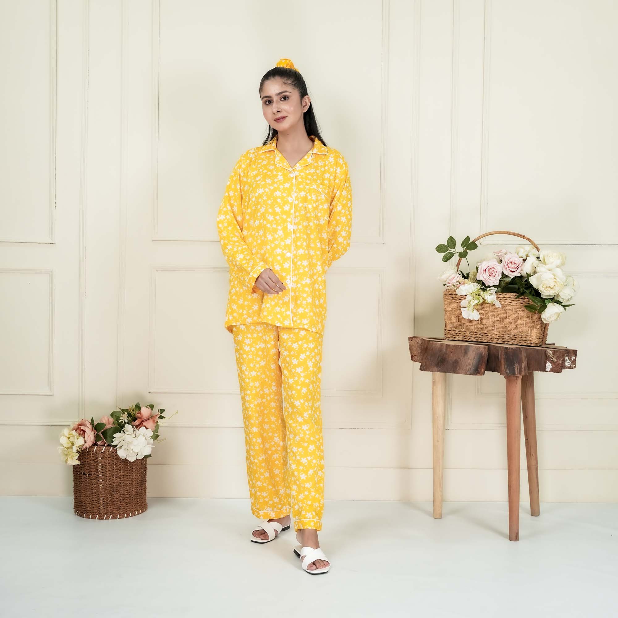 Yellow Floral PJ set