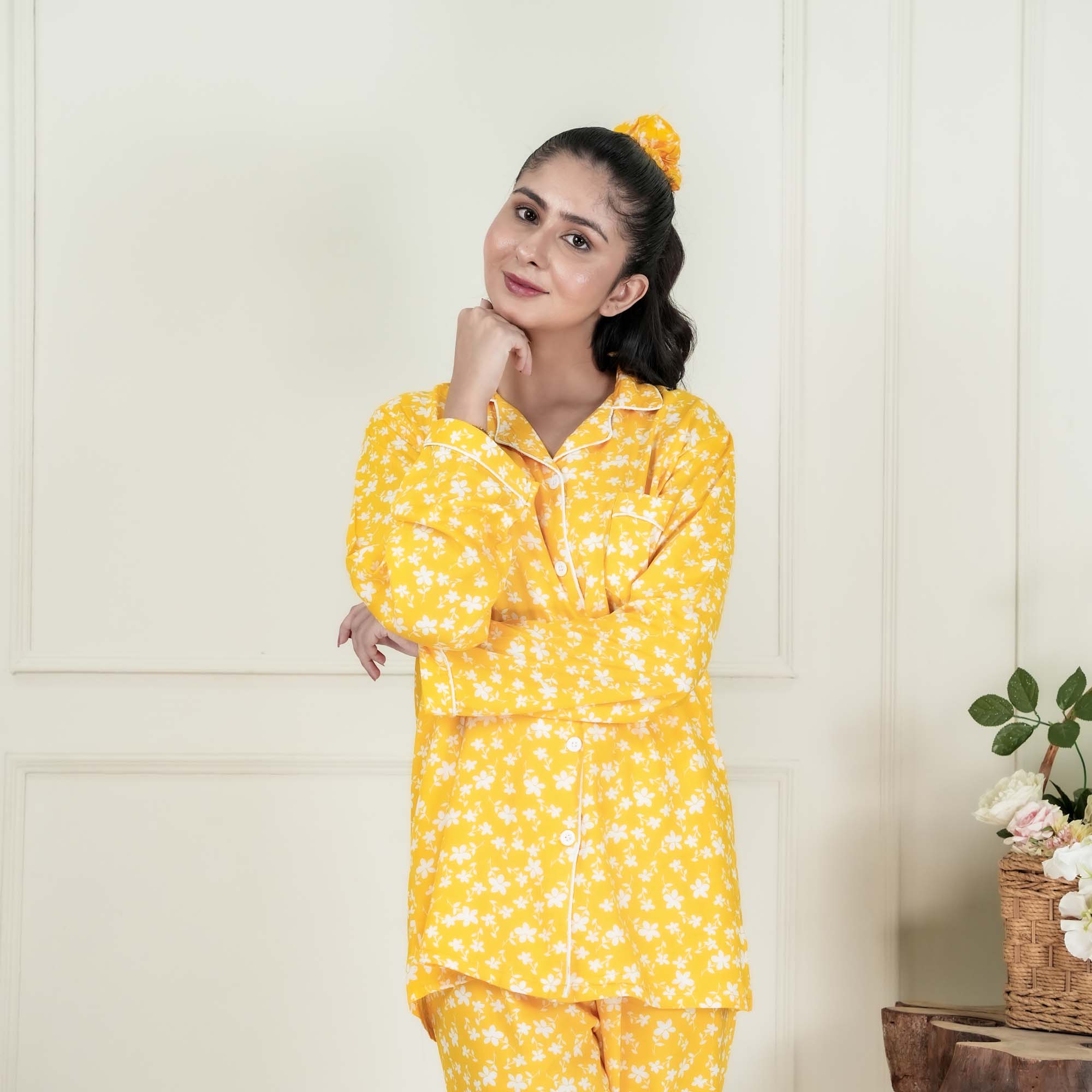 Yellow Floral PJ set