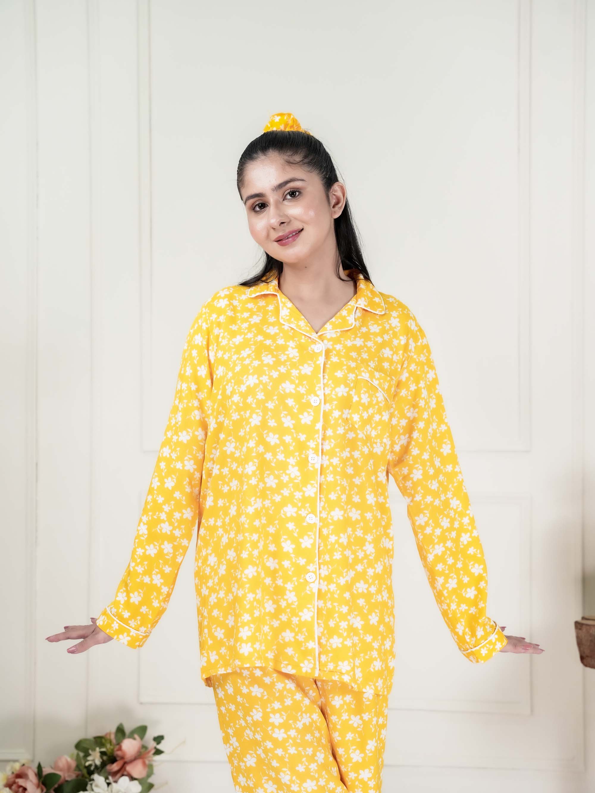 Yellow Floral PJ set