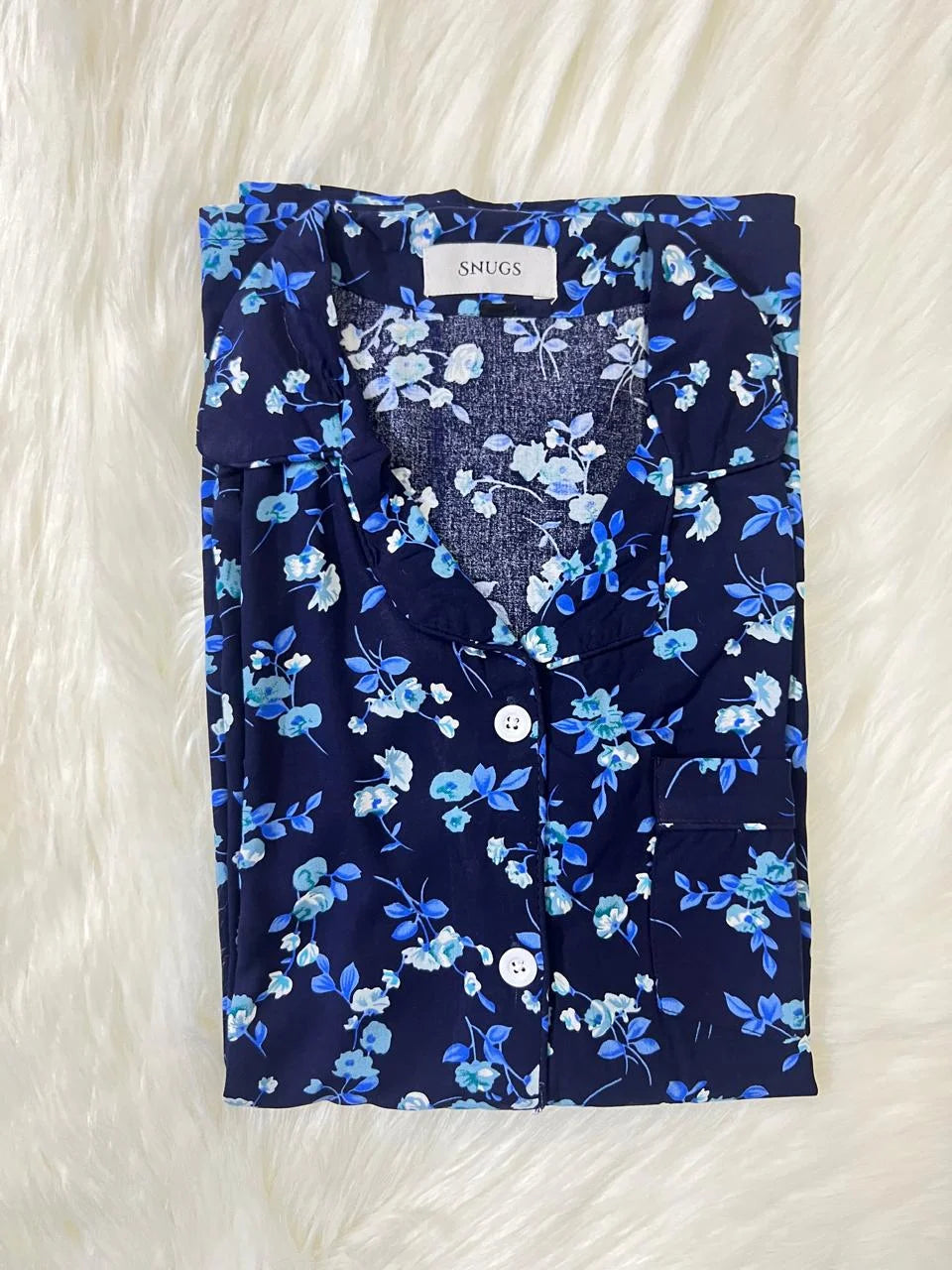 Blue Flowers PJ Set